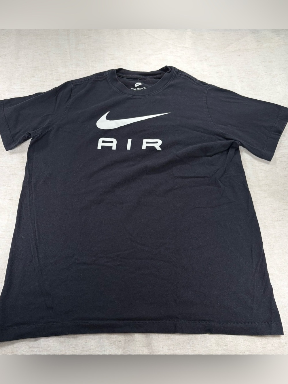 Nike Black T-Shirt with White Swoosh and AIR Logo